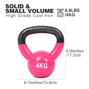 Addestramento solido Kettlebell di forza del ghisa del corpo di rosa per l'allenamento domestico della palestra 3