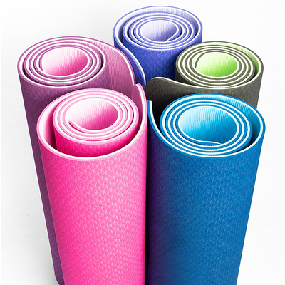 Yoga a un solo strato Mat Custom Logo del TPE di doppio strato 6 millimetri per gli attrezzi ginnici di yoga