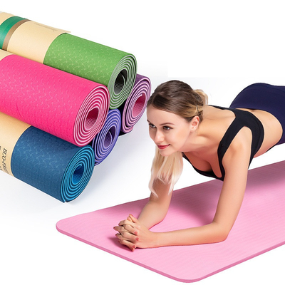 Yoga a un solo strato Mat Custom Logo del TPE di doppio strato 6 millimetri per gli attrezzi ginnici di yoga