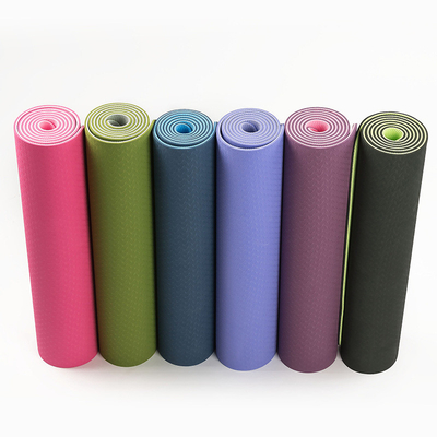 Su misura stampando yoga Mat Single Color del TPE 6mm per forma fisica